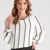 Knitwear LizJordan | Liz Jordan Woven Stripe Top