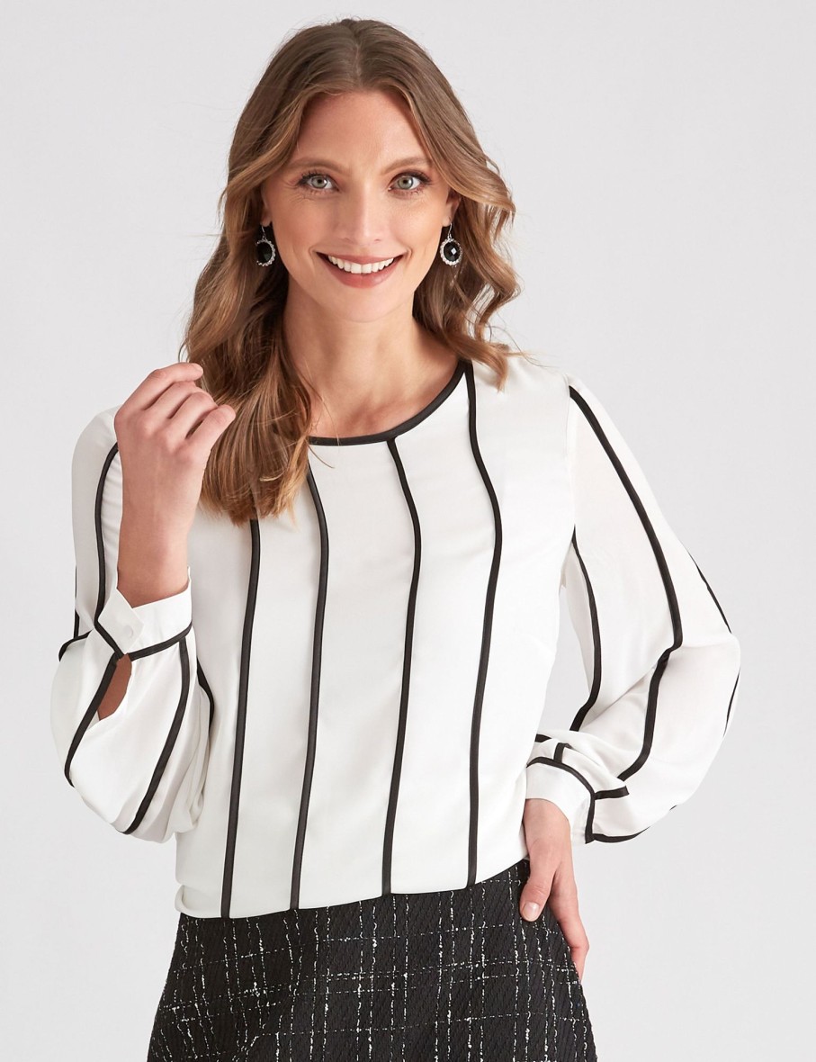 Knitwear LizJordan | Liz Jordan Woven Stripe Top