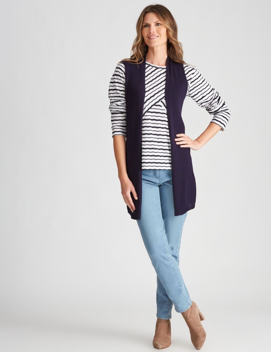 Knitwear WLane | W.Lane Knit Sleeveless Rib Cardigan