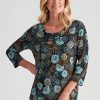 Tops NoniB | Noni B Knitwear Print V Neck Top