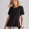 Tops NoniB | Noni B Clip Dot Tie Neck Tunic Top