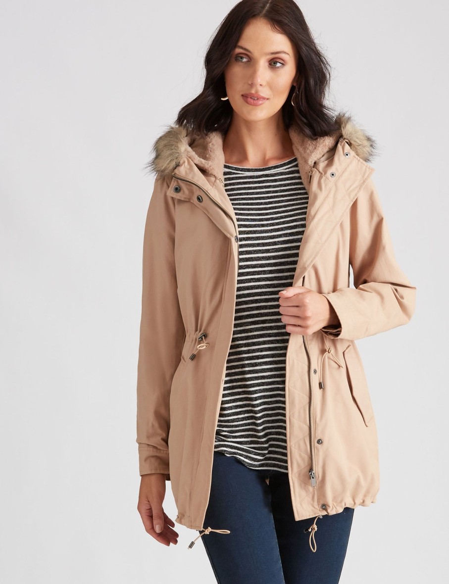 Outerwear Katies | Katies Fleece Lined Anorak