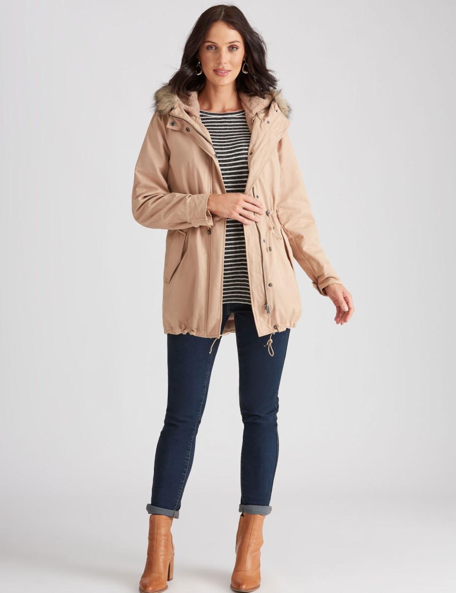 Outerwear Katies | Katies Fleece Lined Anorak