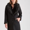 Outerwear LizJordan | Liz Jordan Fur Collar Coat