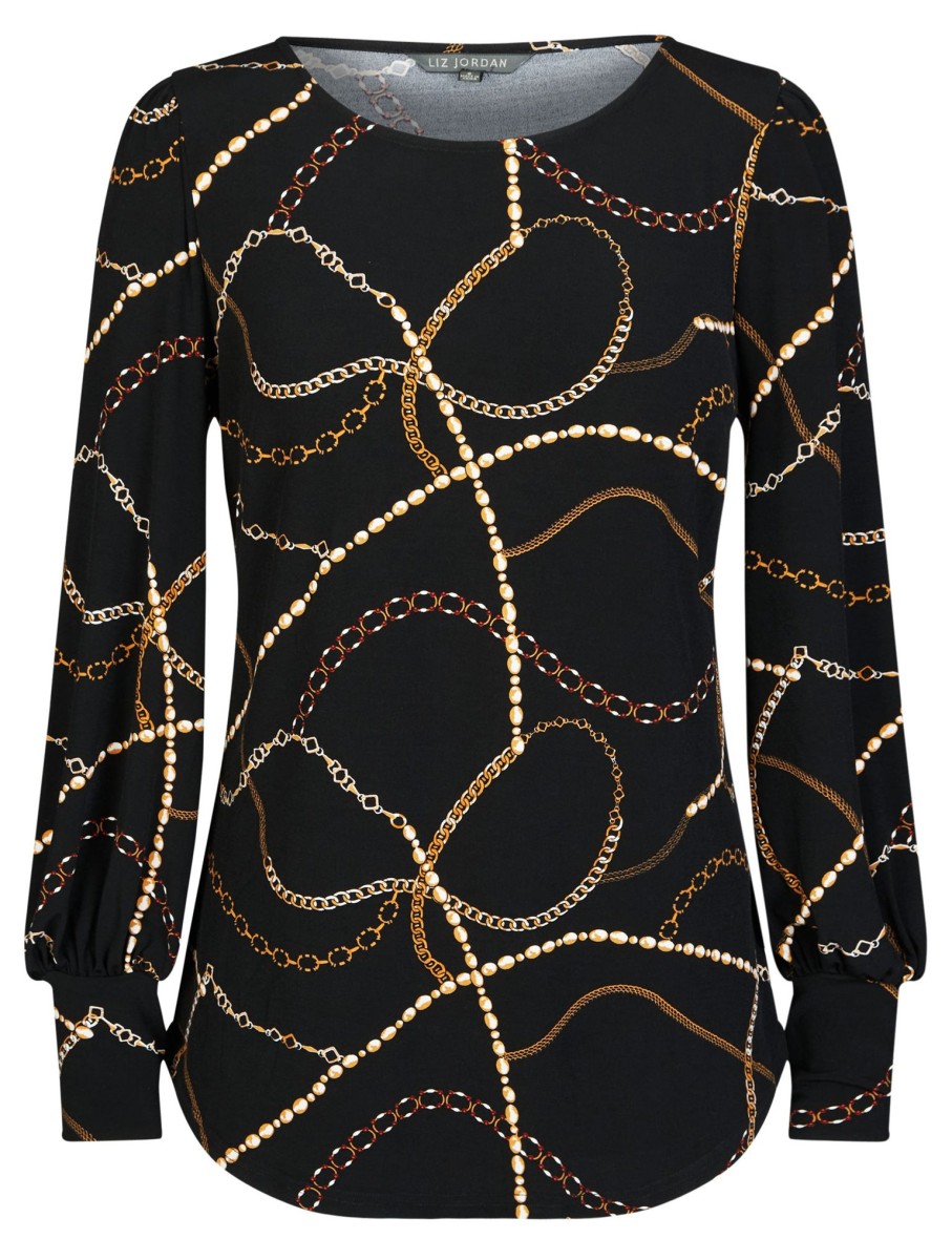 Tops LizJordan | Liz Jordan Knit Chain Print Top