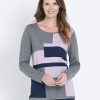 Knitwear WLane | W.Lane Geo Colour Block Long Sleeve Pullover Top