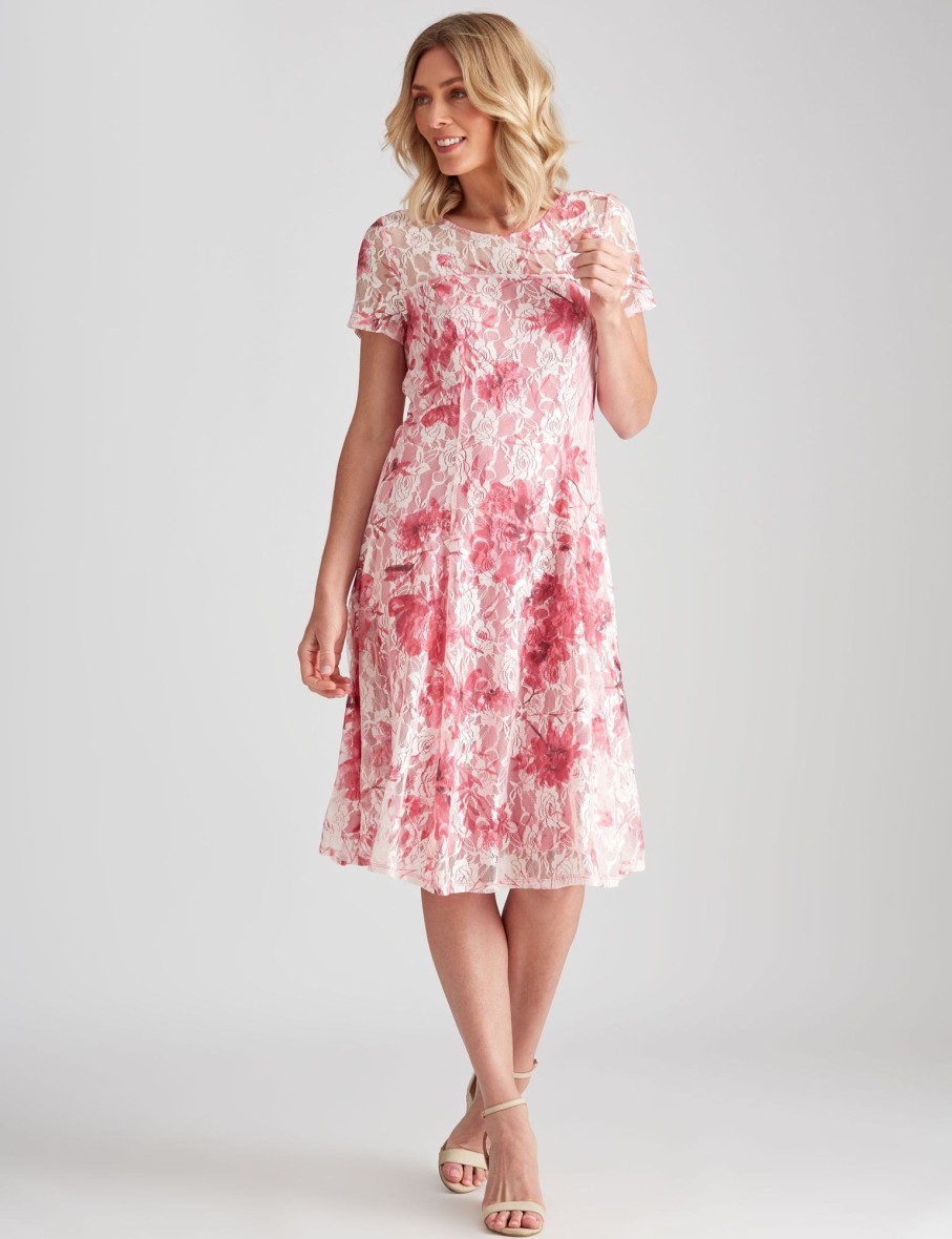 Dresses NoniB | Noni B Mesh Lace A Line Dress