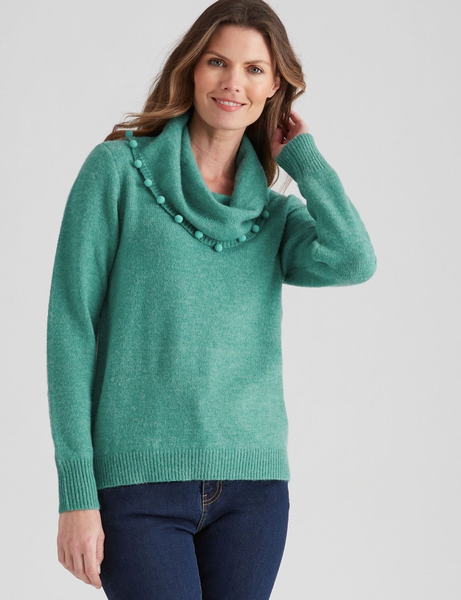 Knitwear WLane | W.Lane Pom Pom Cowl Neck Pullover