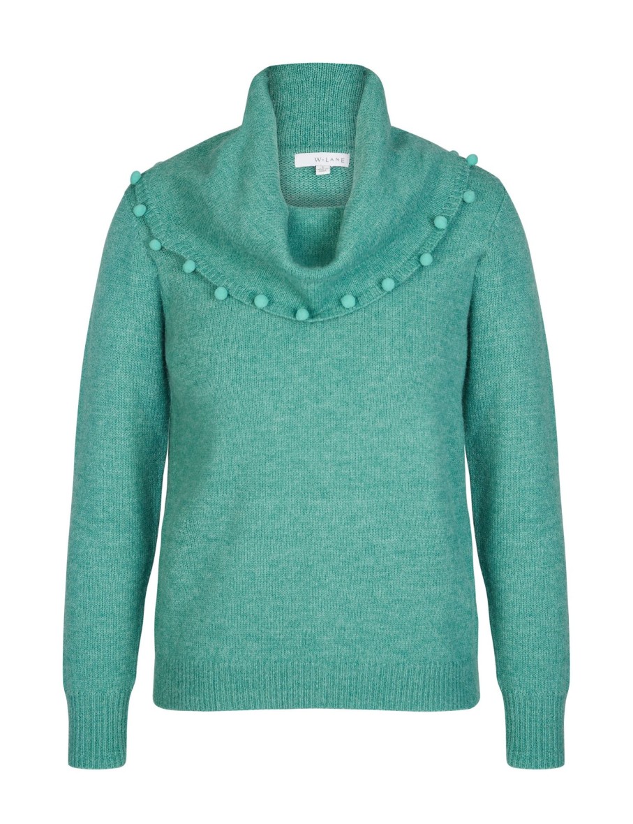 Knitwear WLane | W.Lane Pom Pom Cowl Neck Pullover