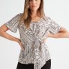 Tops Rockmans | Table Eight Tie Front Aztec Top