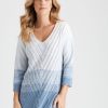 Knitwear Rockmans | Rockmans 3/4 Sleeve Gradiant Knitwear Top