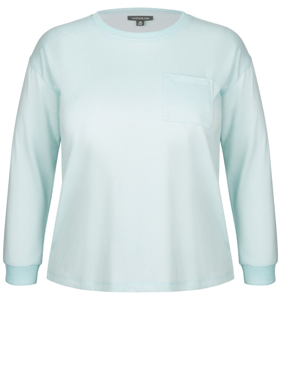 Sleepwear Autograph | Autograph Knitwear Scoop Neck Long Sleeve Pocket Jumper