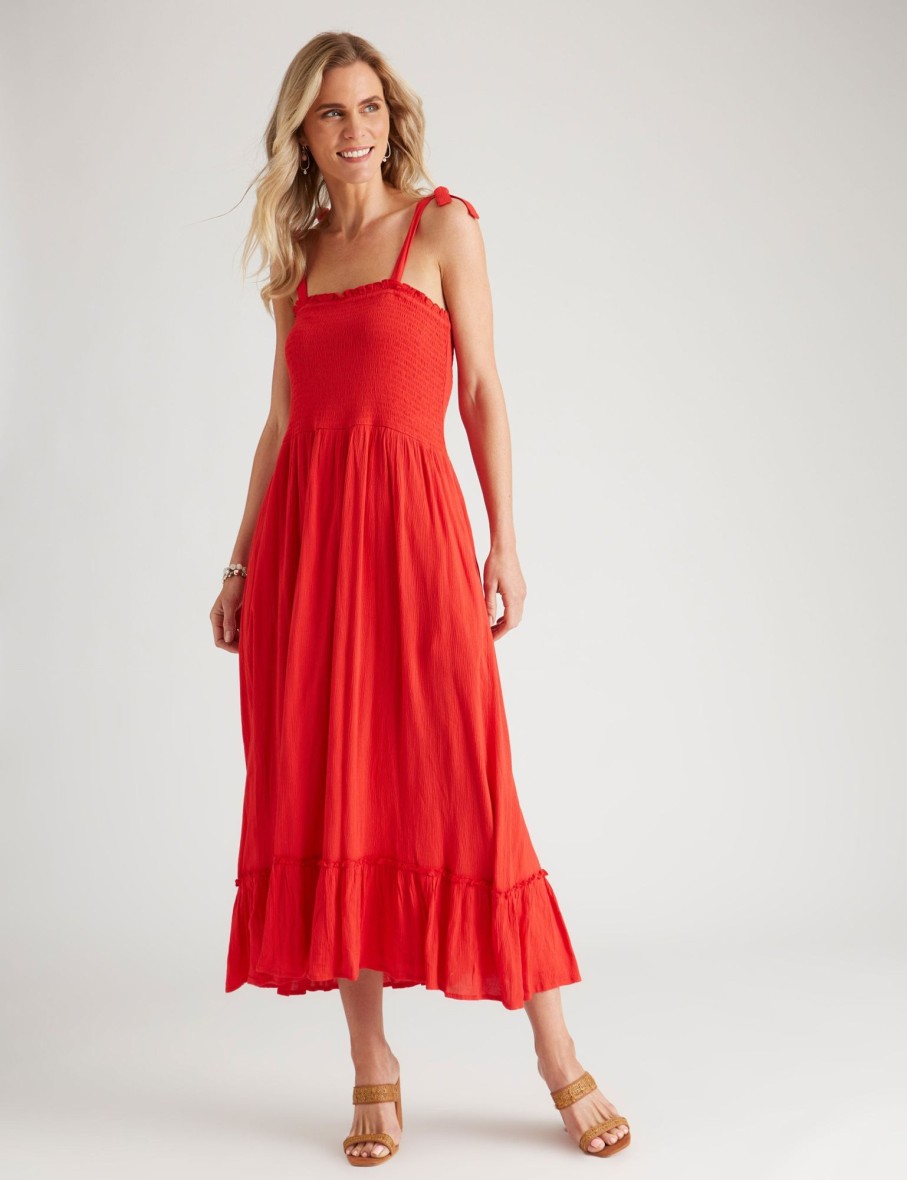 Dresses Millers | Millers Crinkle Maxi Dress With Bust Shirring