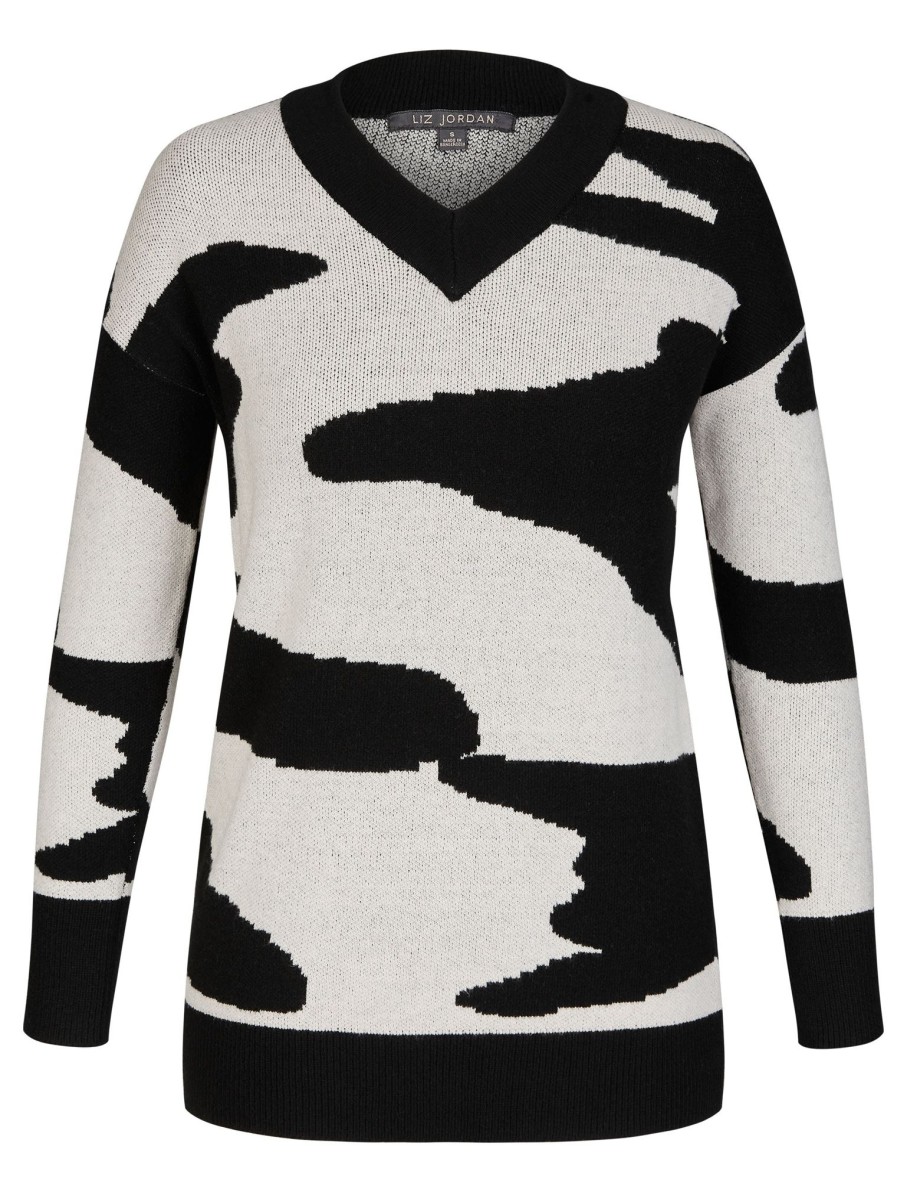 Knitwear LizJordan | Liz Jordan L/S Animal Jacquard Jumper