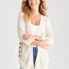 Knitwear Rockmans | Rockmans 3/4 Sleeve Button Side Cardigan