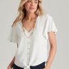 Tops NoniB | Noni B Flutter Sleeve Shirt