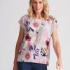 Tops NoniB | Noni B Embellished Floral T-Shirt Top