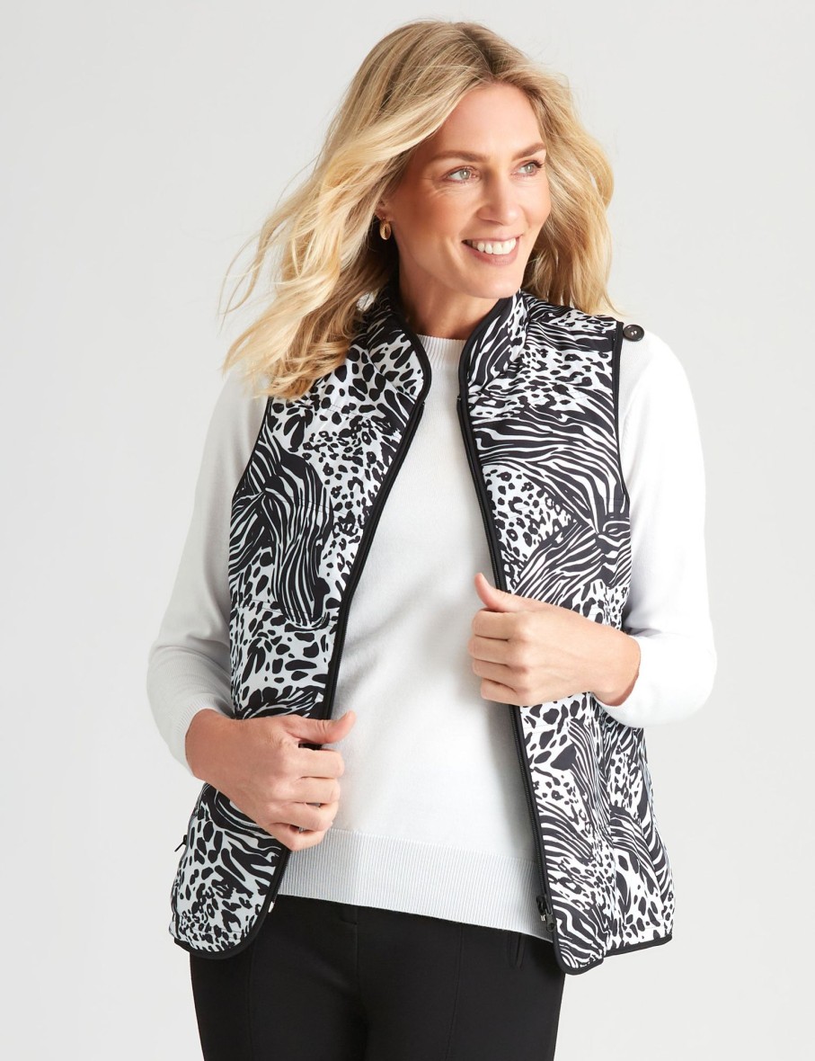 Outerwear NoniB | Noni B Reversible Print Vest